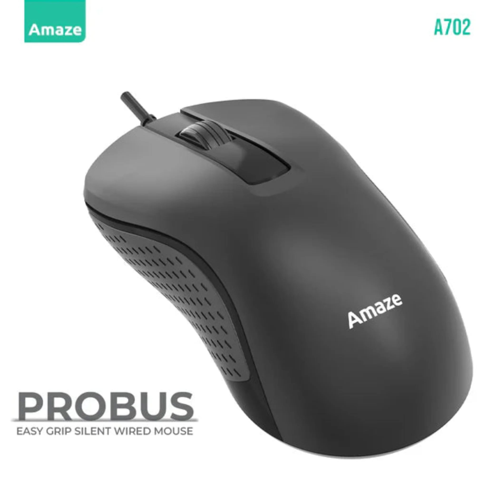 Amaze A702 ProBus Silent Wired Mouse - Black