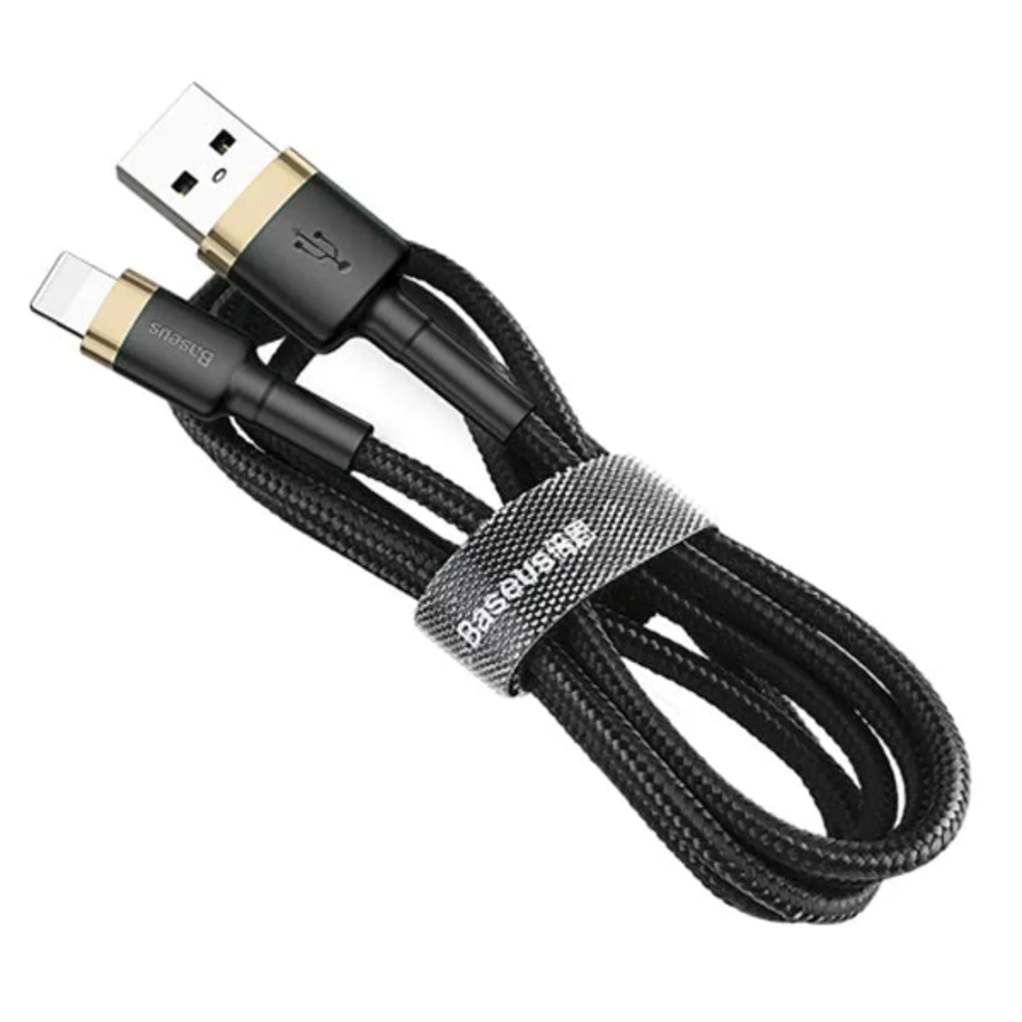 Baseus Cafule USB Cable for iPhone - 2.4A, 1M (Gold + Black)