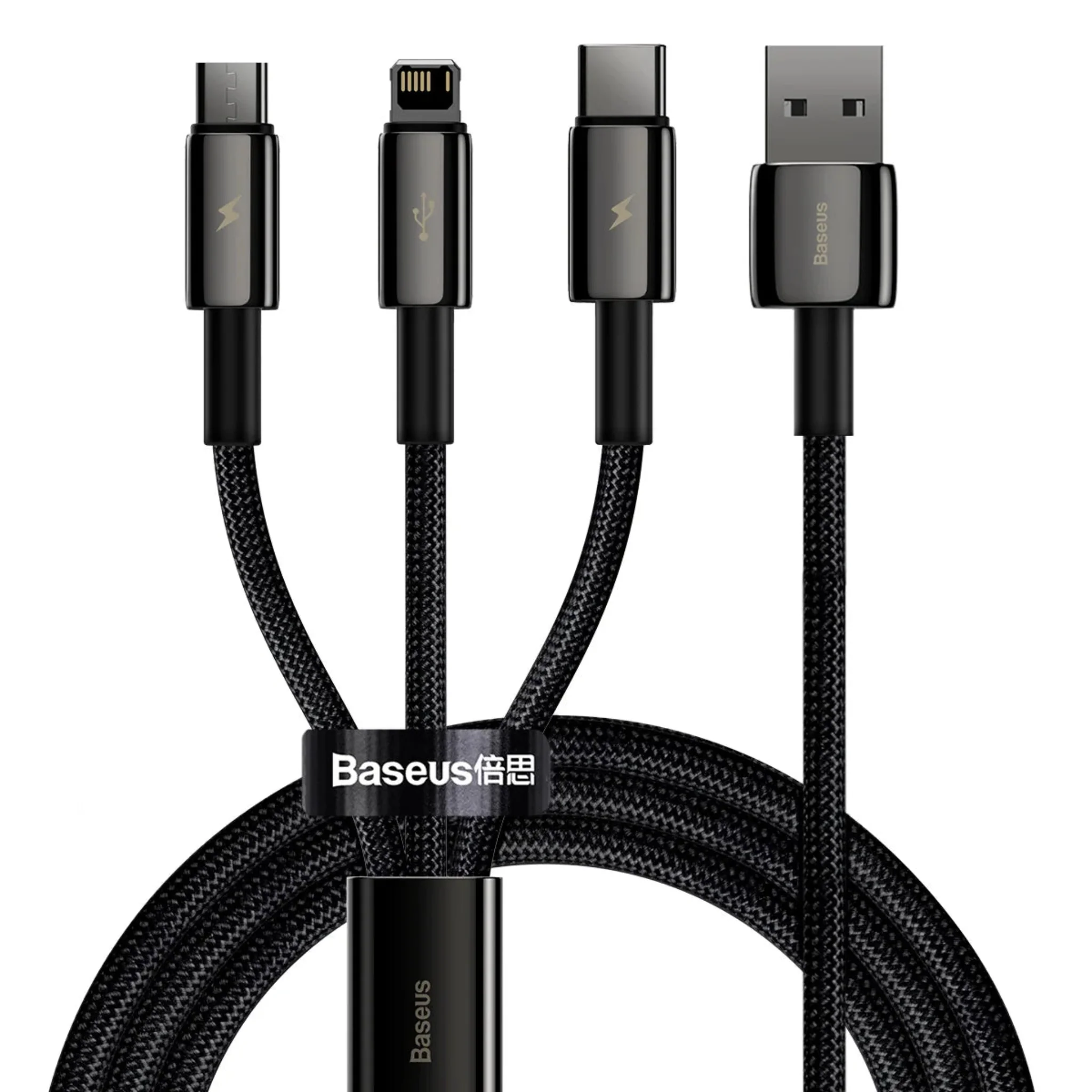 Baseus Tungsten Gold 3-in-1 Fast Charging Data Cable