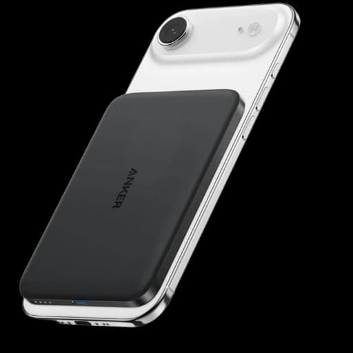 Front view of the Anker Nano Power Bank 5K showing the slim design and wireless charging capability.