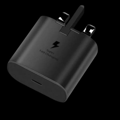 25W fast charger with USB-C support for quick device charging.